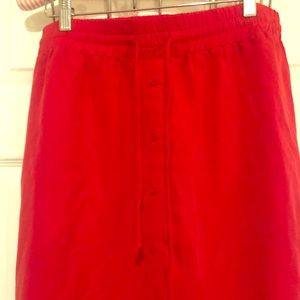 Red button down skirt